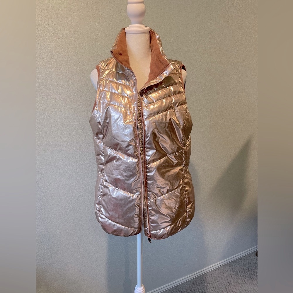 Metallic Rose Gold Puffer Vest medium